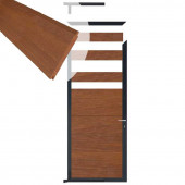 C-Wood Tuindeur aluminium antraciet frame Mix & Match - hardhout Bamboe (90 x 200 cm)