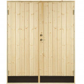 Plus Danmark Dubbele dichte deur incl. kozijn - Rechtsdraaiend - Onbehandeld - 151,2 x 197,8 cm