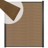 C-Wood Zelfbouw schutting composiet Mix & Match bruinvlam - antraciet alu accessoires (180 x 200 cm)