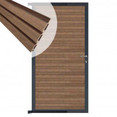 C-Wood Tuindeur aluminium antraciet frame Rhombus Triple - composiet bruin gevlamd (90 x 180 cm)