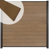 C-Wood Zelfbouw schutting composiet Mix & Match bruinvlam - antraciet alu accessoires (180 x 180 cm)