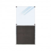 Plus Danmark Schutting composiet & mat glas in stalen frame | Futura recht antraciet (90 x 180 cm)