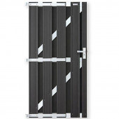 C-Wood Tuindeur composiet Stijl antraciet met blank alu frame incl. hang&sluitwerk (100 x 180 cm)