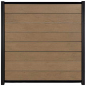 C-Wood Zelfbouw schutting composiet Modular bruin gevlamd - zwart alu accessoires (180 x 180 cm)