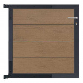 C-Wood Tuinpoort aluminium antraciet frame Modular - composiet bruin gevlamd (90 x 90 cm)