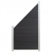 C-Wood Onder- & bovenregel blank aluminium | Zelfbouw schutting schuin | 90 x 180/93 cm