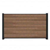 C-Wood Zelfbouw schutting composiet Triple Rhombus bruin gevlamd met zwart alu accessoires (180 x 90 cm)
