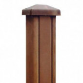 Elephant Tuinpaal composiet bruin met kap en houten kern 6,8 x 6,8 x 185 cm