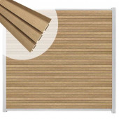 C-Wood Zelfbouw schutting composiet Rhombus Triple teak - blank alu accessoires (180 x 180 cm)