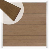 C-Wood Zelfbouw schutting composiet Mix & Match bruinvlam - wit alu accessoires (180 x 180 cm)