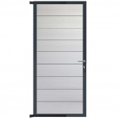 C-Wood Tuindeur aluminium antraciet frame Modular - composiet wit (90 x 200 cm)