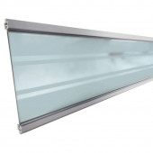 Elephant Deco lamel transparant hardglas Modular systeem met aluminium frame (180 x 21 cm)