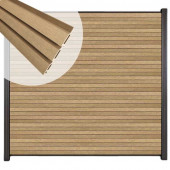C-Wood Zelfbouw schutting composiet Rhombus Triple teak - antraciet alu accessoires (180 x 180 cm)
