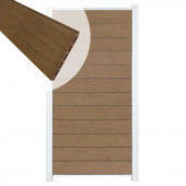 C-Wood Zelfbouw schutting composiet Mix & Match bruinvlam - wit accessoires (90 x 180 cm)