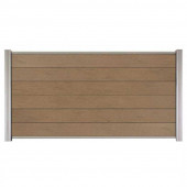 C-Wood Zelfbouw schutting composiet Mix & Match bruinvlam met blank alu accessoires (180 x 90 cm)