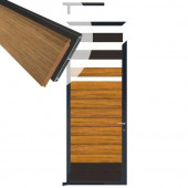 C-Wood Tuindeur aluminium antraciet frame Mix & Match - hardhout Thermo Fraké / alu antraciet (90 x 200 cm)