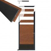 C-Wood Tuindeur aluminium antraciet frame Mix & Match - hardhout Bamboe / alu antraciet (90 x 200 cm)