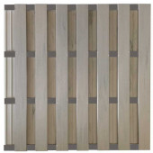 C-Wood Zelfbouw schutting composiet Bari steengrijs gevlamd met antraciet alu accessoires (180 x 180 cm)
