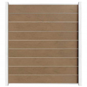 C-Wood Zelfbouw schutting composiet Modular bruin gevlamd - wit alu accessoires (180 x 200 cm)