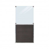 Plus Danmark Schutting composiet & helder glas in stalen frame - Futura recht antraciet (90 x 180 cm)