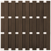 C-Wood Schutting composiet Bari donker bruin met blank aluminium frame (180 x 180 cm) incl. T-beslag