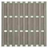 C-Wood Schutting composiet Milaan grijs met blank aluminium frame (180 x 180 cm)  incl. T-beslag