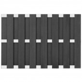 C-Wood Zelfbouw schutting composiet Bari antraciet met blank alu accessoires (180 x 123 cm)