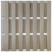C-Wood Zelfbouw schutting composiet Bari steengrijs gevlamd met blank alu accessoires (180 x 180 cm)