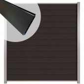 C-Wood Zelfbouw schutting composiet Mix & Match antraciet - blank alu accessoires (180 x 200 cm)