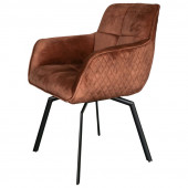 Bo Lundgren Eetkamerstoel - Peter - Draaibaar - stof Velours Adore bronze