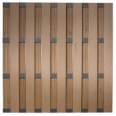 C-Wood Schutting composiet Bari bruin gevlamd met antraciet aluminium frame (180 x 180 cm)