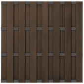 C-Wood Zelfbouw schutting composiet Bari donkerbruin met antra alu accessoires (180 x 180 cm)