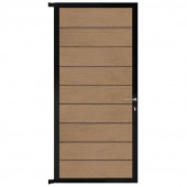 C-Wood Tuindeur aluminium zwart frame Modular - composiet teak (90 x 200 cm)