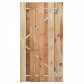 HomingXL Tuindeur grenen recht met stalen frame groen geimpregneerd 195 cm - diverse breedtes