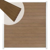 C-Wood Zelfbouw schutting composiet Mix & Match bruinvlam - wit alu accessoires (180 x 200 cm)