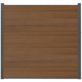 C-Wood Schutting composiet co-extrusie Como teak met antraciet aluminium kader (180 x 180 cm)