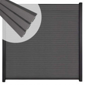 C-Wood Zelfbouw schutting composiet Rhombus Triple rock grey - zwart alu accessoires (180 x 200 cm)