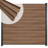 C-Wood Zelfbouw schutting composiet Rhombus Triple bruin gevlamd - antraciet alu acc (180 x 180 cm)