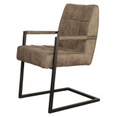 Bo Lundgren Eetkamerstoel - Jupiter - stof Cowboy retro lederlook taupe