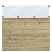 Plus Danmark Schutting zelfbouw vuren - Plank met glas (174 x 163 cm)