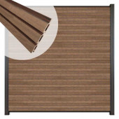 C-Wood Zelfbouw schutting composiet Rhombus Triple bruin gevlamd - antraciet alu acc (180 x 200 cm)