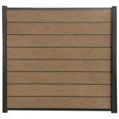 C-Wood Zelfbouw schutting composiet Modular bruin gevlamd - antraciet alu accessoires (180 x 180 cm)