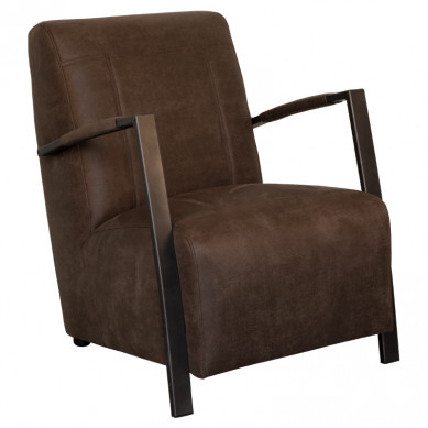 HomingXL Industriële fauteuil Rosetta | leer Bull bruin 15 | 64 cm breed