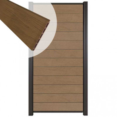 C-Wood Zelfbouw schutting composiet Mix & Match bruinvlam - antraciet alu accessoires (90 x 180 cm)