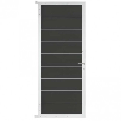 C-Wood Tuindeur aluminium wit frame Modular - composiet antraciet (90 x 200 cm)
