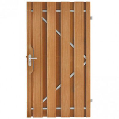 HomingXL Tuindeur hardhout recht met stalen frame (90 x 195 cm)