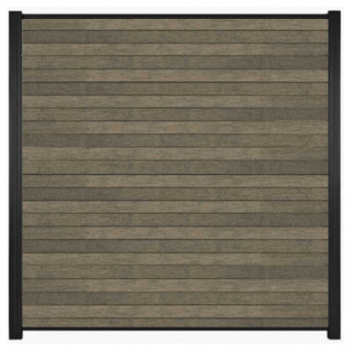 C-Wood Zelfbouw schutting composiet Rhombus Double grijs - zwart alu accessoires (180 x 180 cm)