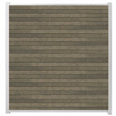C-Wood Zelfbouw schutting composiet Rhombus Double grijs - wit alu accessoires (180 x 200 cm)