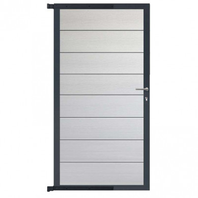 C-Wood Tuindeur aluminium antraciet frame Modular - composiet wit (90 x 180 cm)