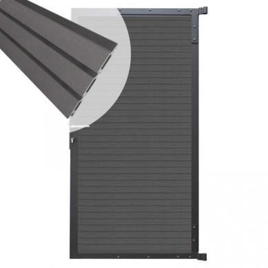 C-Wood Tuindeur aluminium antraciet frame Rhombus Triple - composiet rock grey (90 x 200 cm)